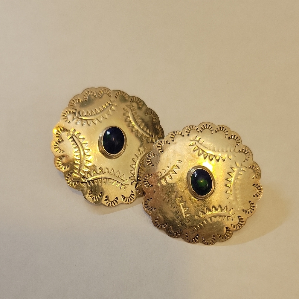 Vintage Navajo Mexican Sterling Silver And  Lapis Lazuli Earrings